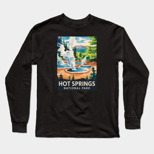 Hot Springs National Park Watercolor Travel Art Poster Long Sleeve T-Shirt